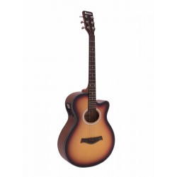 Chitara western decupata cu pickup, culoare sunburst, Dimavery AW-400SB