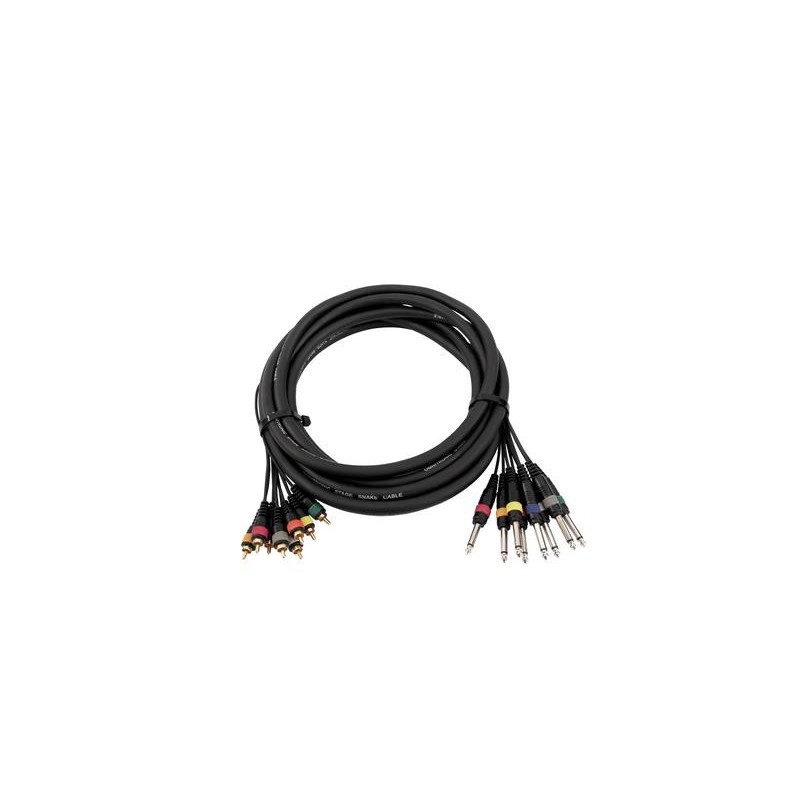 Cablu snake 8xRCA tata la 8xJack 6.3mm, mono 15m, Omnitronic 30304748