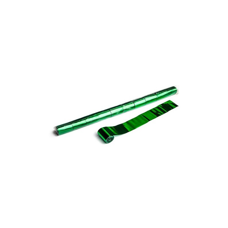 Metallic Stadium Streamers, folie 10 bucati, 20m x 5cm - Green, MagicFX STR08DG