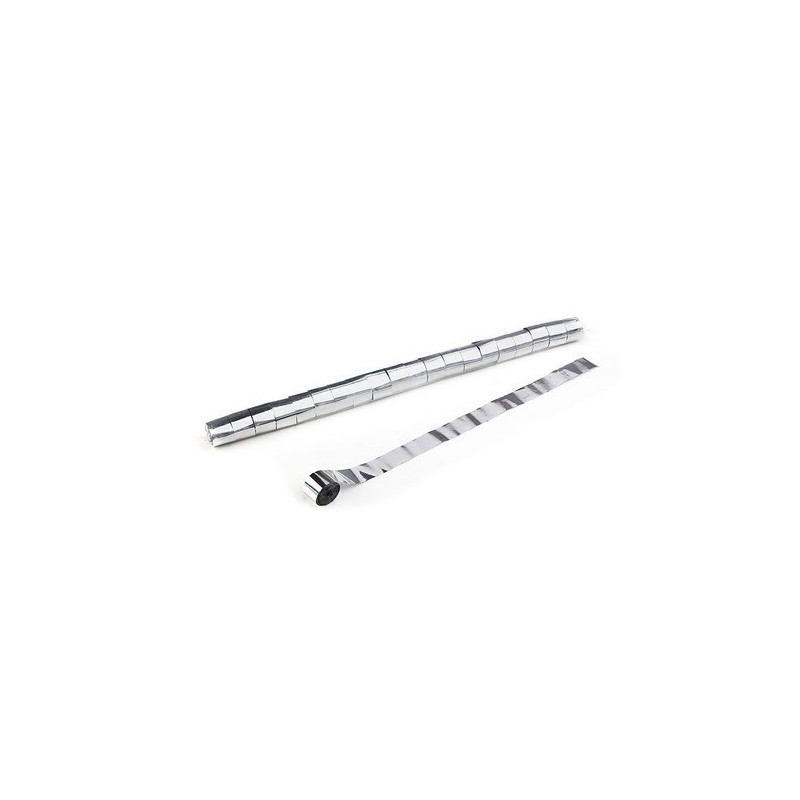 Metallic Stadium Streamers, folie 20 bucati, 20m x 2.5cm - Silver, MagicFX STR13SL