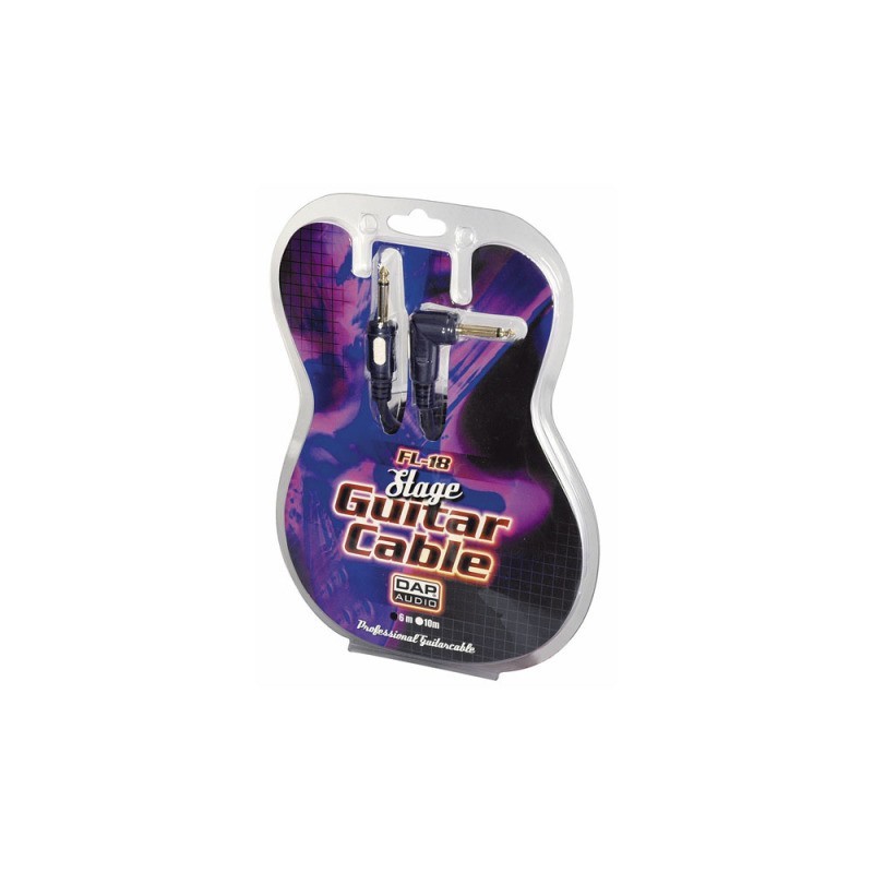 Cablu de conectare Jack 6.3 la Jack 6.3 Stage Guitarcable straight, Ã˜6 mm , 90° , 6 m , DAP-Audio FL-186-6m