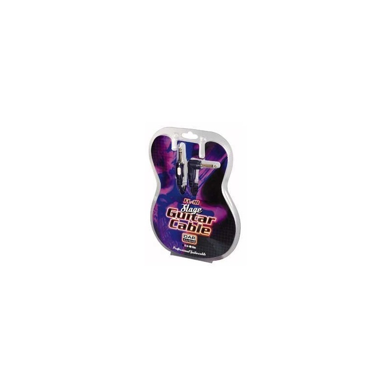 Cablu de conectare Jack 6.3 la Jack 6.3 Stage Guitarcable straight, Ã˜6 mm , 90° , 6 m , DAP-Audio FL-186-6m