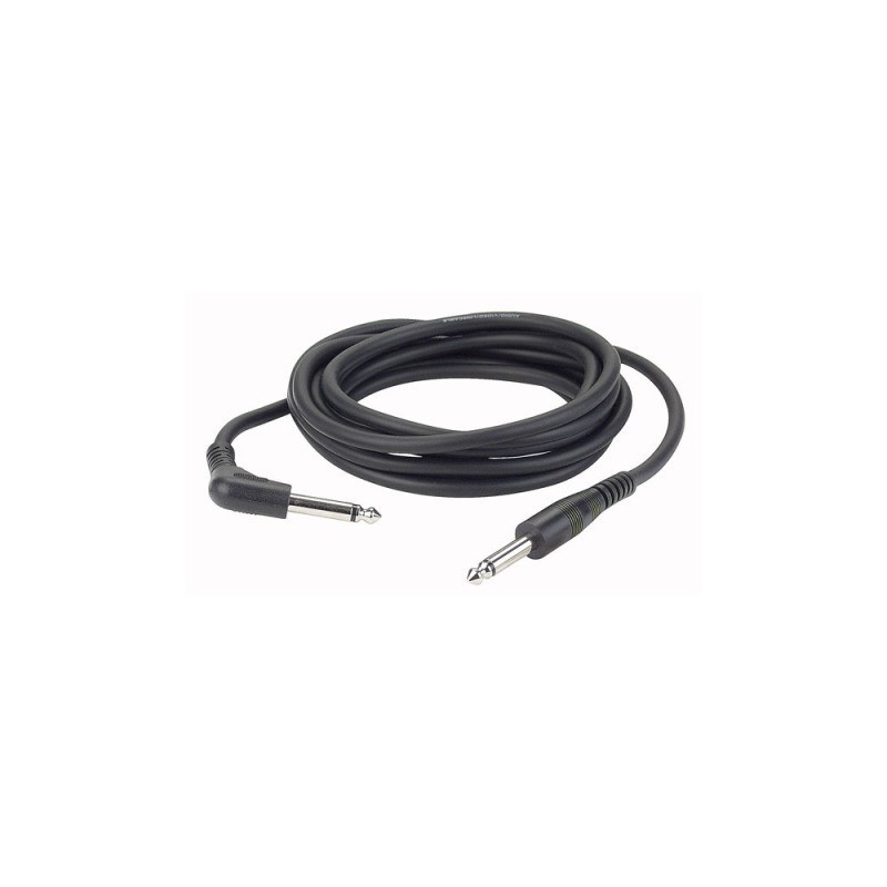 Cablu audio nebalansat Jack 6.3 mono la Jack 6.3 mono 90° Black , 1.5 m , DAP-Audio FL-10150-1.5m