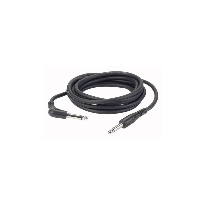 Cablu audio nebalansat Jack 6.3 mono la Jack 6.3 mono 90° Black , 3 m , DAP-Audio FL-103-3m