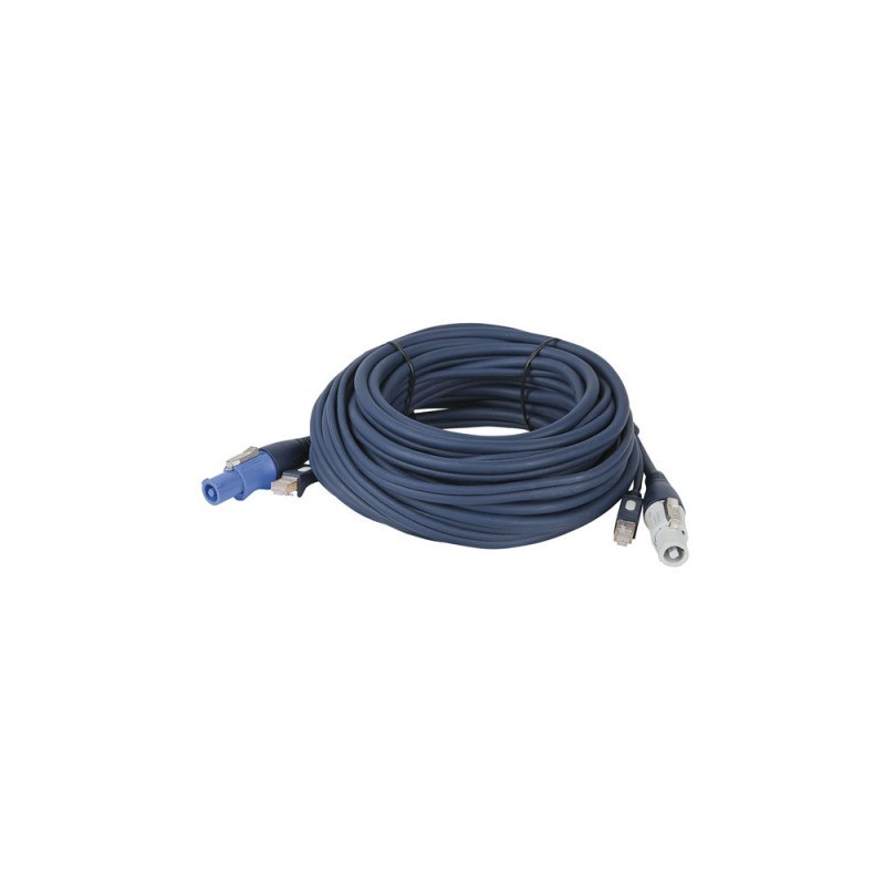 Cablu combi Powercon/RJ45 la Powercon/RJ45, 3 m Data / Power, Showtec 90487-3m.