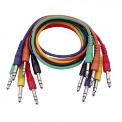 Set 6 cabluri Jack 6.3 stereo la Jack 6.3 stereo, 1.30 m , DAP-Audio FL-1290-1.30m