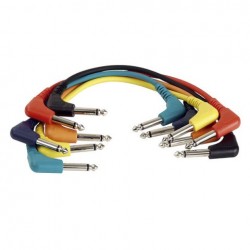 Set 6 cabluri Jack 6.3 90° mono la Jack 6.3 90° mono, 1.30 m, DAP-Audio FL-4190-1.30m