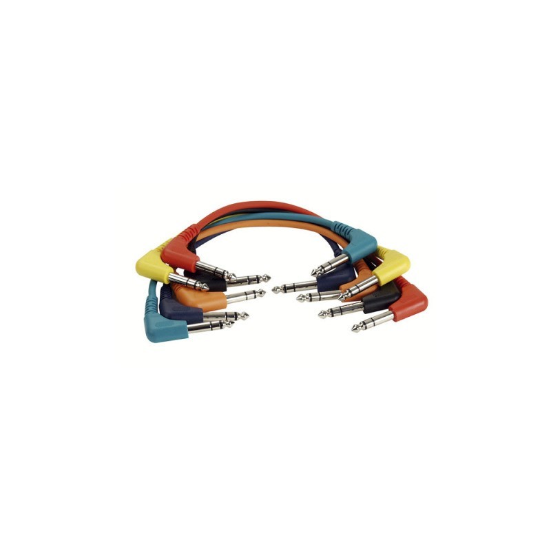 Set 6 cabluri Jack 6.3 90° stereo la Jack 6.3 90° stereo, 1.30 m , DAP-Audio FL-4290-1.30m