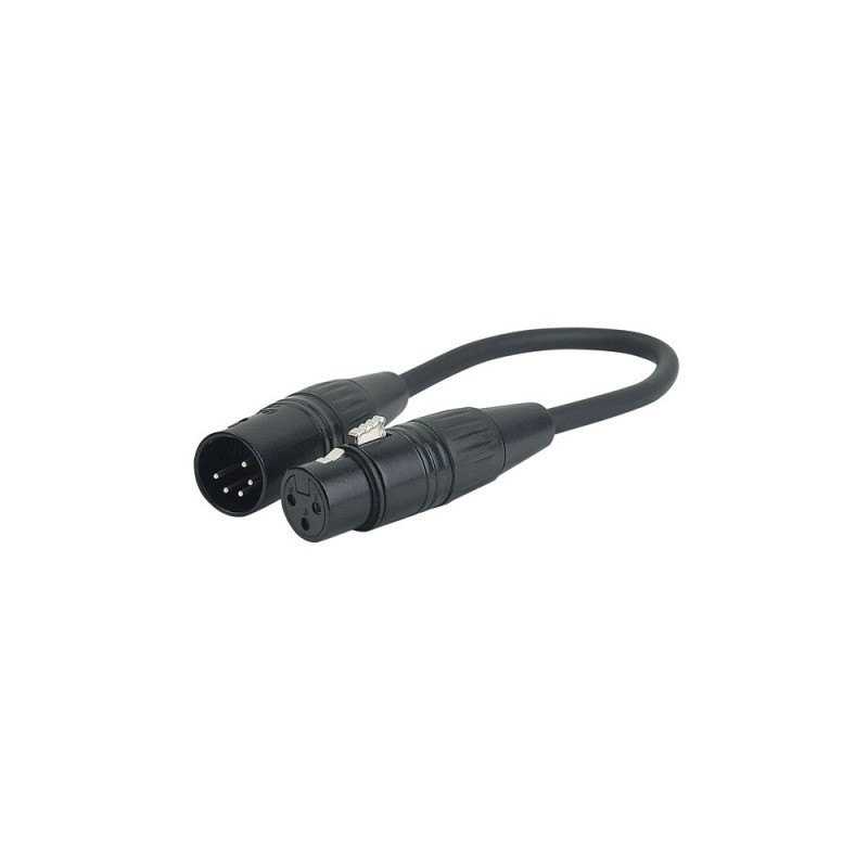 Cablu DMX XLR tata 5 pini la XLR mama 3 pini, 0.25 m, DAP-Audio FLA-36-0.25m