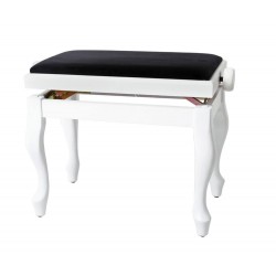 Scaun alb mat pentru pian, GEWA SCAUN PIAN DELUXE CLASSIC ALB MAT VE2 (130.340)
