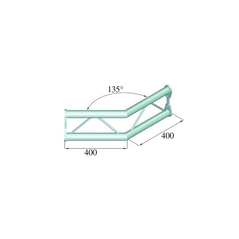 Truss BISYSTEM din 2 puncte 135° vertical 400x400 mm, Alutruss PV-23