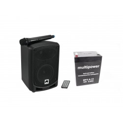 Set sistem wireless portabil PA + baterie, Omnitronic Set WAMS-065BT + Battery