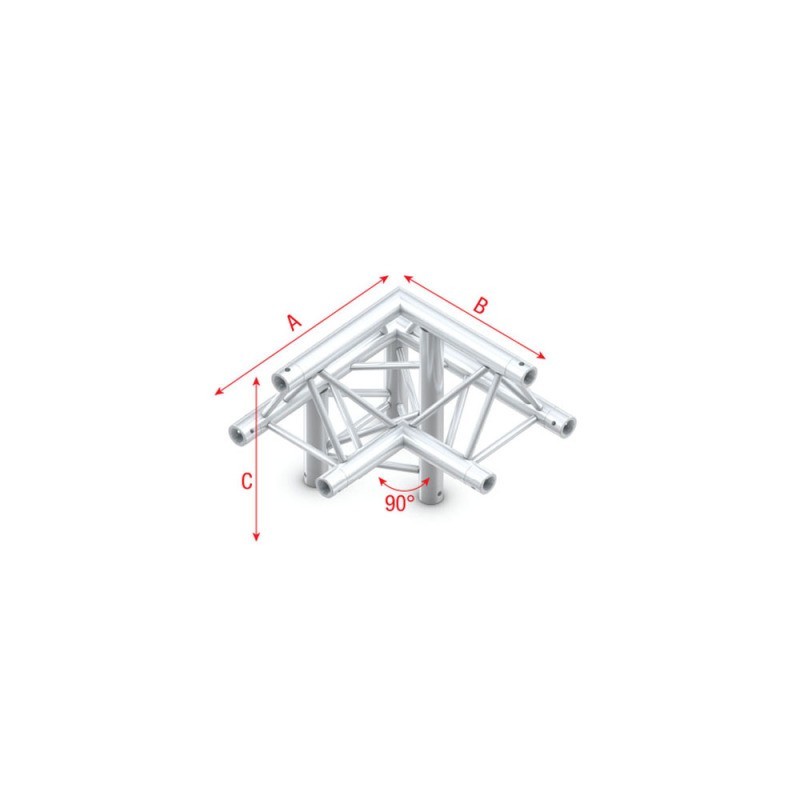 Grinda colt Showtec Corner 90° down left Deco-22 Triangle, apex up