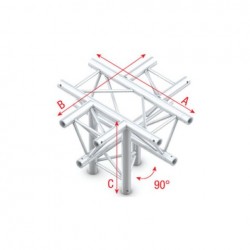 Grinda Showtec Cross + down 5-way, apex up Deco-22 Triangle
