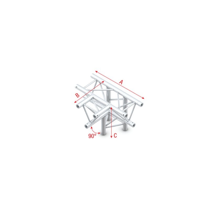 Grinda Showtec T-Cross + down 4-way Pro-30 Triangle P Truss