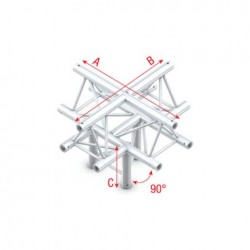 Grinda Showtec Cross + down 5-way, apex up Pro-30 Triangle P Truss