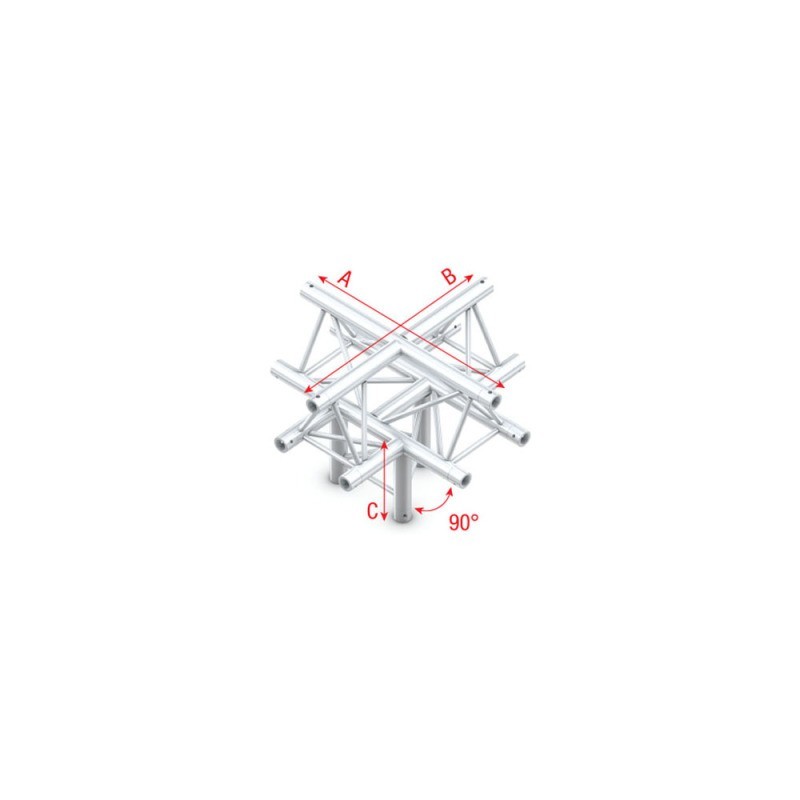 Grinda Showtec Cross + down 5-way, apex up Pro-30 Triangle P Truss