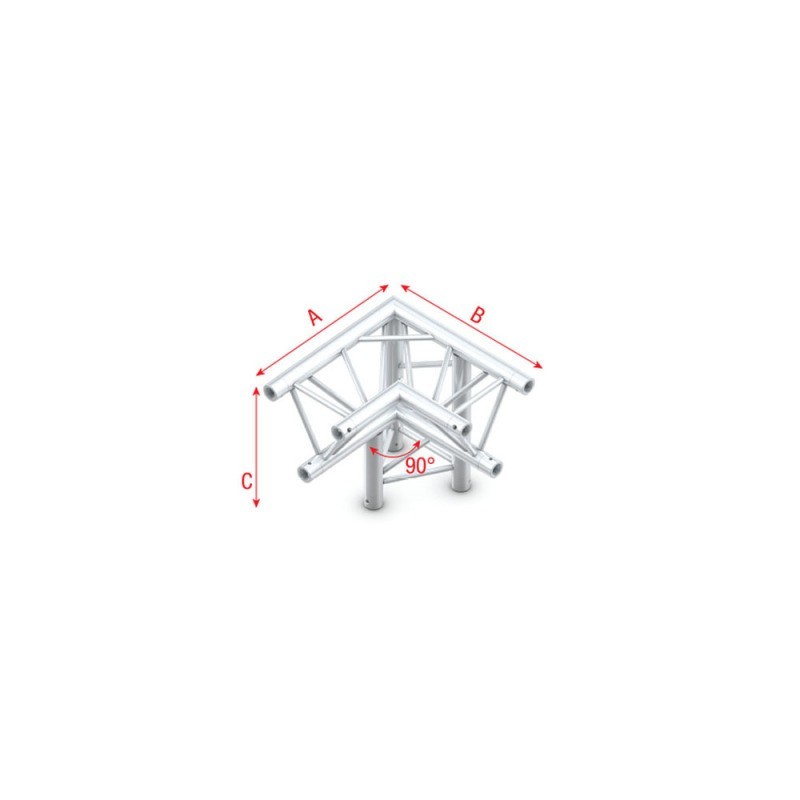 Grinda colt Showtec Corner 90° down right, apex down Pro-30 Triangle F Truss