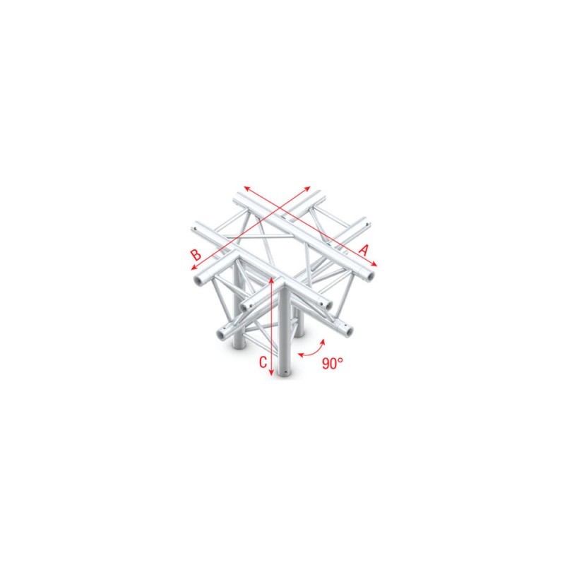 Grinda Showtec Cross + down 5-way, apex down Pro-30 Triangle G Truss