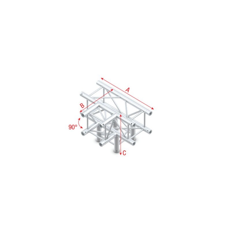 Grinda Showtec T-Cross + Down 4-way Pro-30 Square G Truss