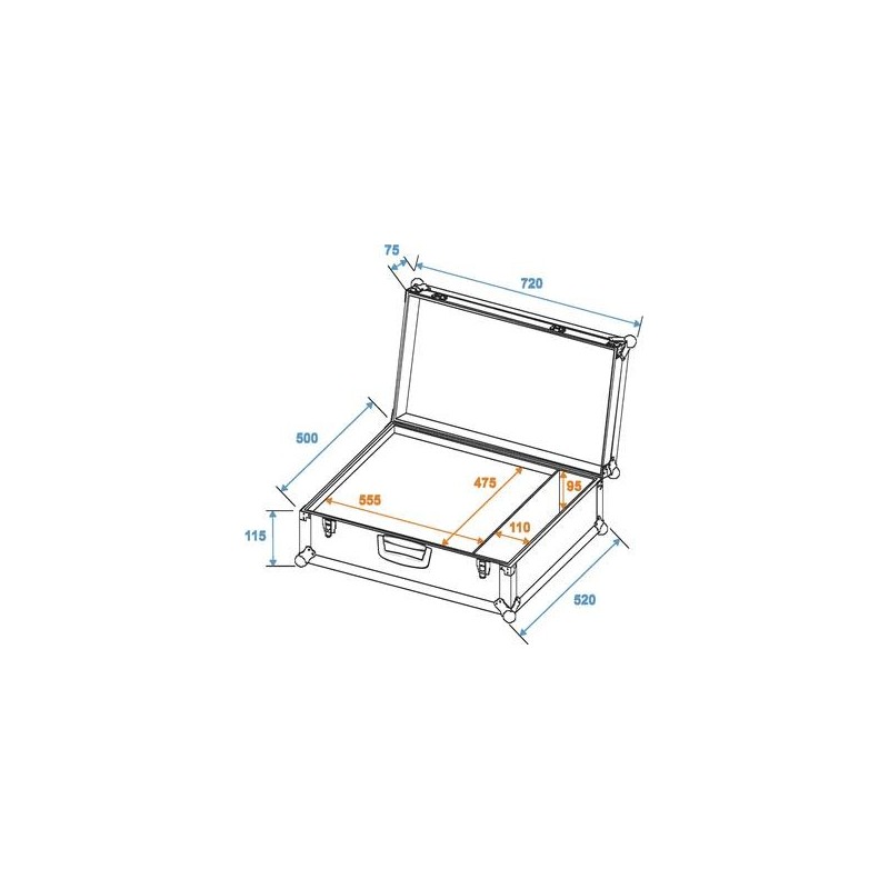 Flightcase profesional universal Roadinger Case K-2
