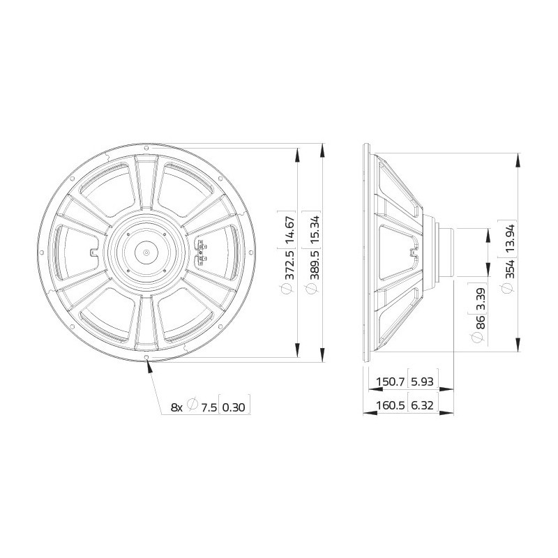 Difuzor bas LaVoce WSN152.50