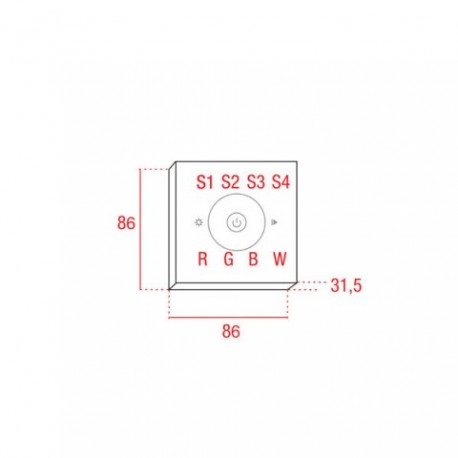 Controller LED de perete Artecta Play-XV Wall Panel Single Zone RGBW RF-DMX