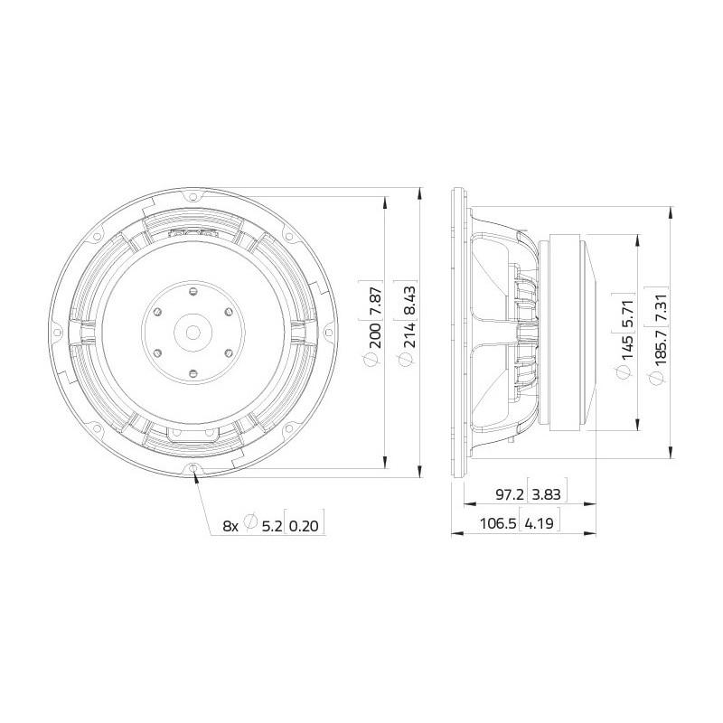Difuzor bas LaVoce WAF082.00