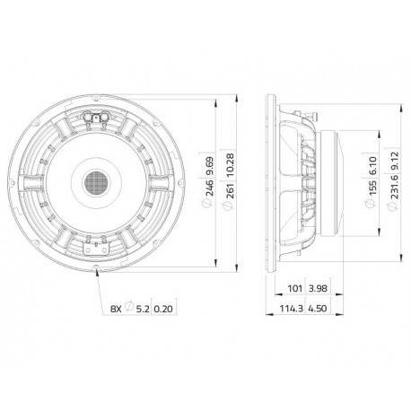 Difuzor bas LaVoce WAF102.50A