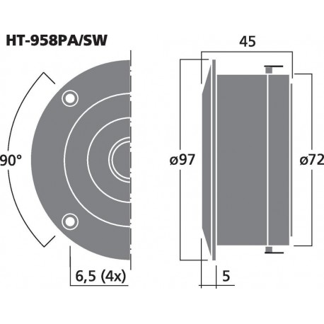 Tweeter ring radiator Monacor HT-958PA/SW
