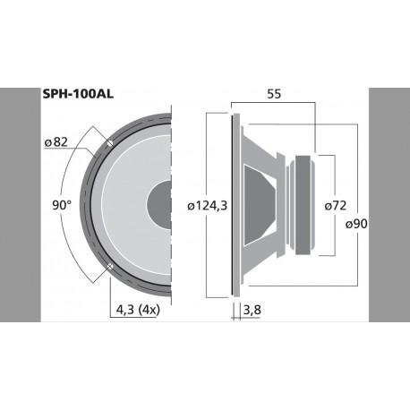 Difuzor medii Monacor SPH-100AL