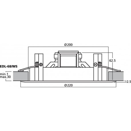 Difuzor 100V Monacor EDL-68/WS