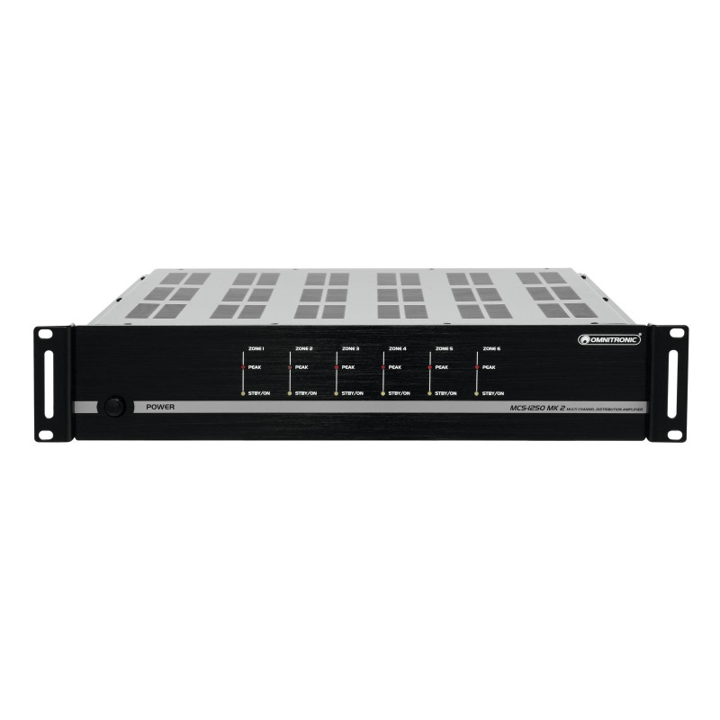 Amplificator 6 zone, 2 x 50 W / 4 ohm per zona, Omnitronic MCS-1250 MK2