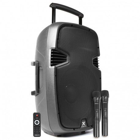 Boxa activa portabila mobila 15" Vonyx SPJ-PA915 cu 2x microfoane fara fir cu USB/ Bluetooth