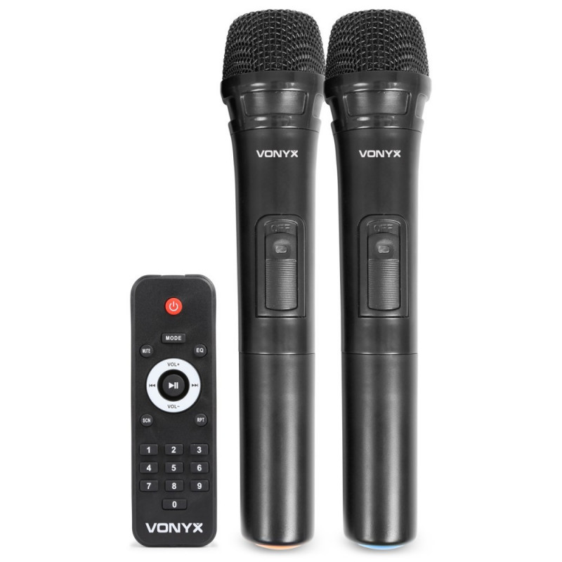 Boxa activa portabila mobila 15" Vonyx SPJ-PA915 cu 2x microfoane fara fir cu USB/ Bluetooth