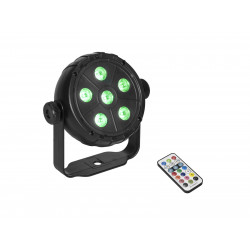 Proiector cu 6 led-uri RGB si telecomanda IR, Eurolite LED PK-3 USB TCL Spot