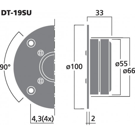 Tweeter HiFi dome Monacor DT-19SU