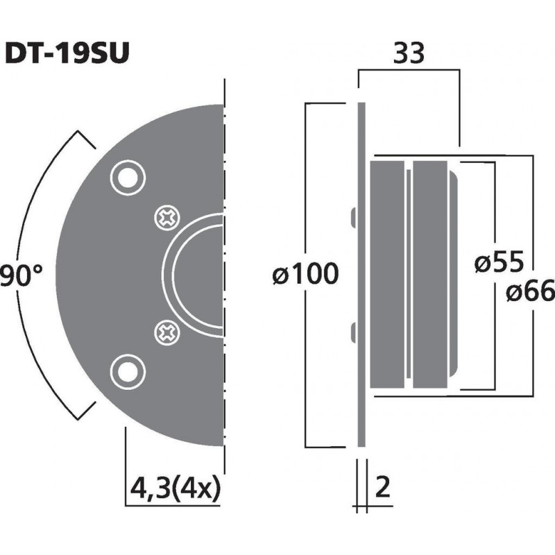Tweeter HiFi dome Monacor DT-19SU