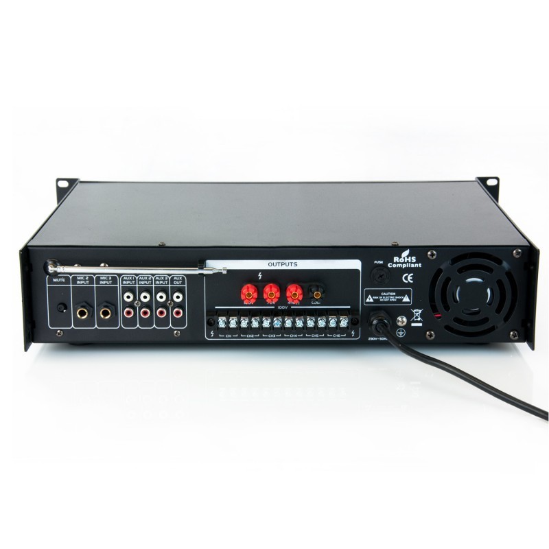 Amplificator 100V 6 zone cu mp3 player, radio FM si Bluetooth Master Audio MV8300CR BLUETOOTH