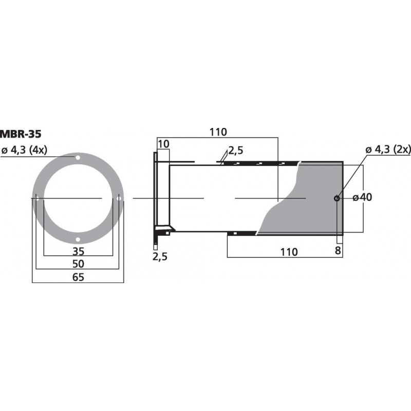 Bass-reflex tube Stage Line MBR-35