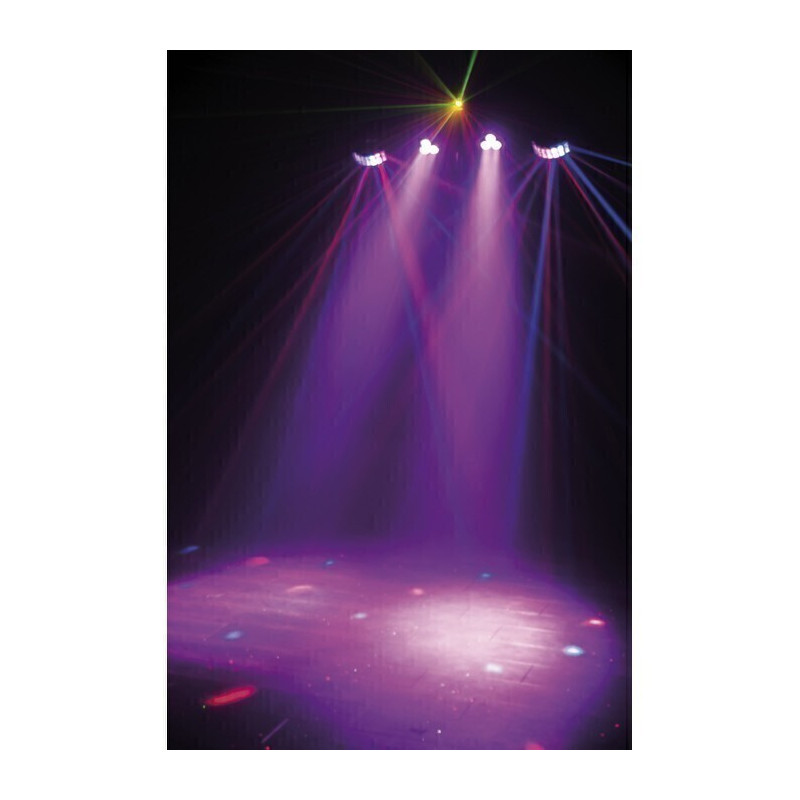 Set 4 lumini LED + 4 strobe + laser Showtec QFX