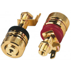 Pair of high-end speaker pole terminals Monacor BP-520G